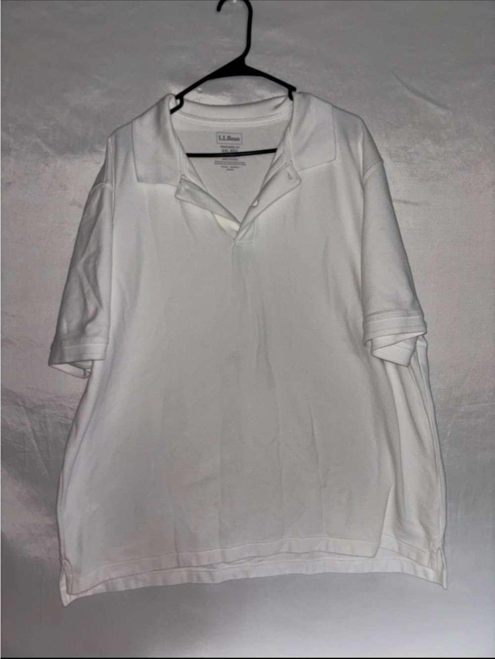 L.L. Bean Men's White Polo Shirt - Short Sleeve